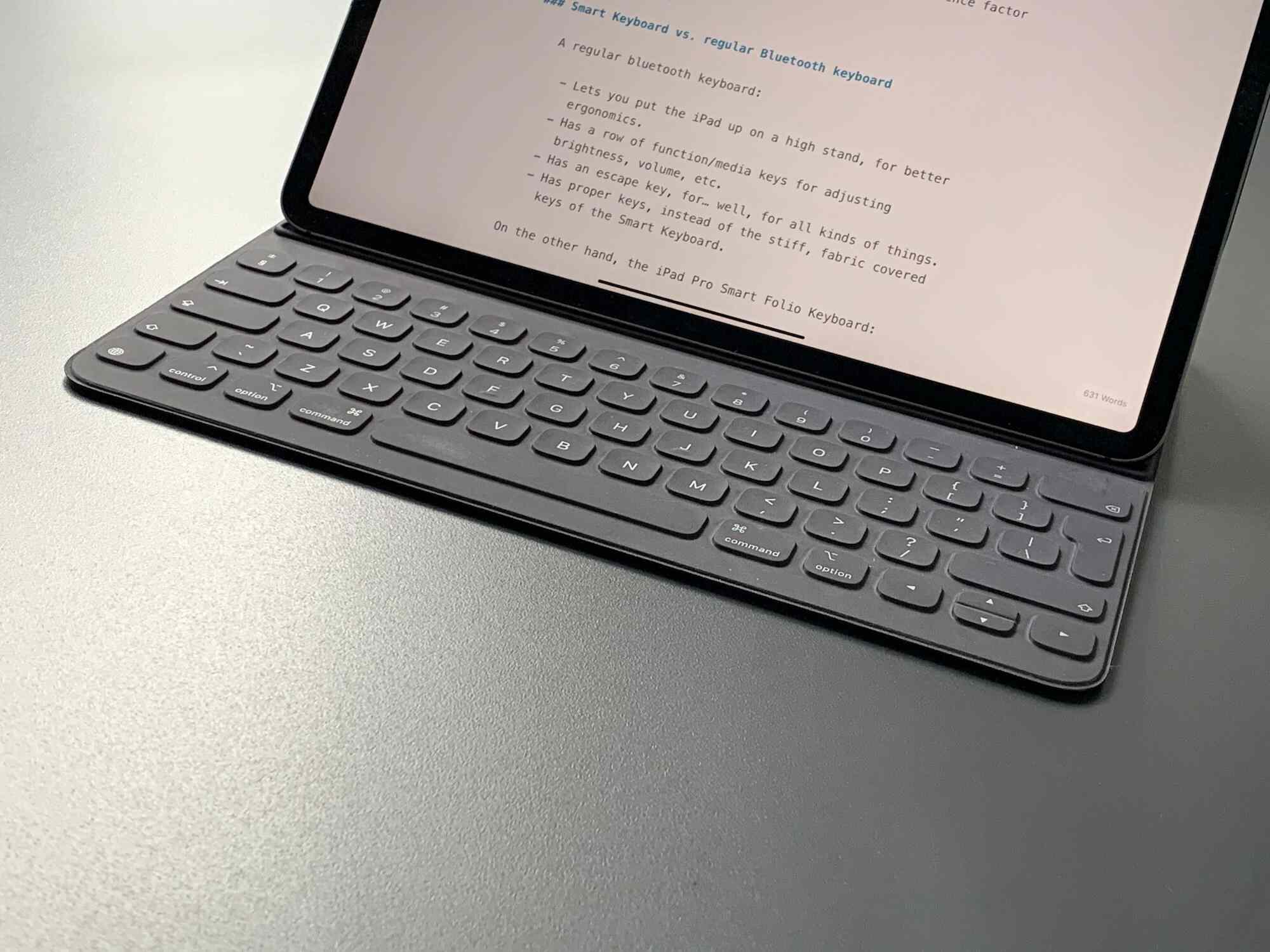 De 2018 iPad Pro met toetsenbordcover.