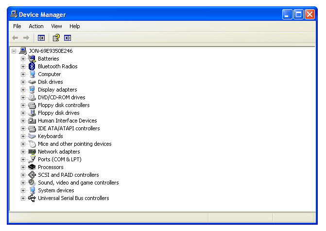 Apparaatbeheer van Windows XP