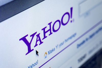 Close-up van Yahoo-website