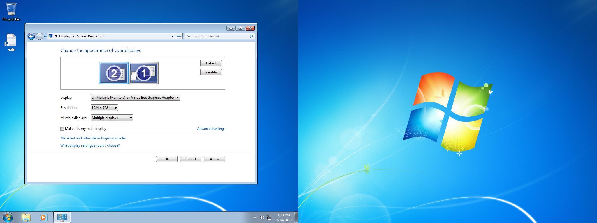 Windows 7 beeldschermen rangschikken