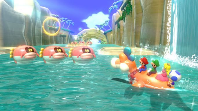 Een screenshot van een Super Mario Bros-spel.