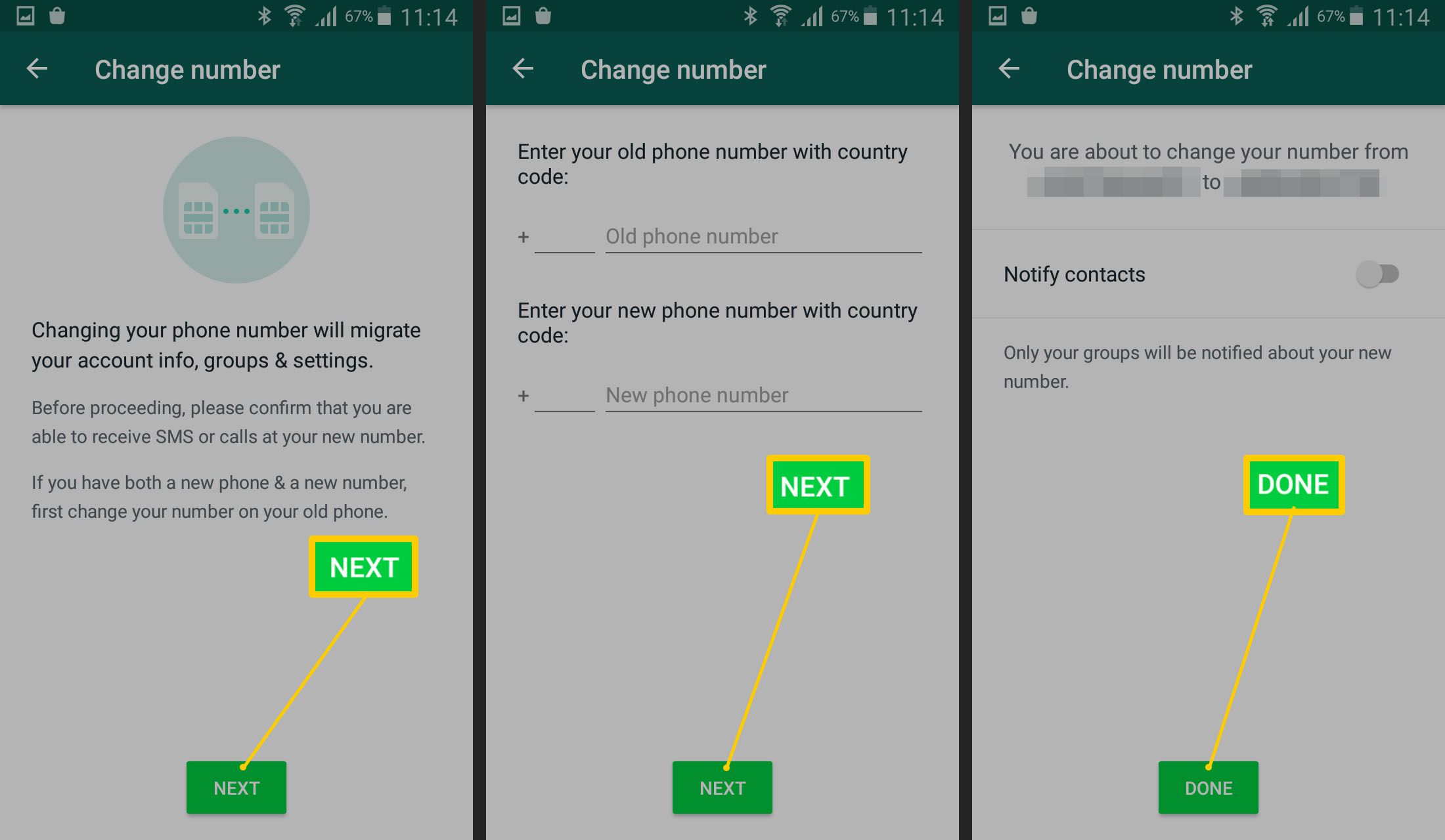 WhatsApp stapsgewijze instructies voor het wijzigen van je nummer