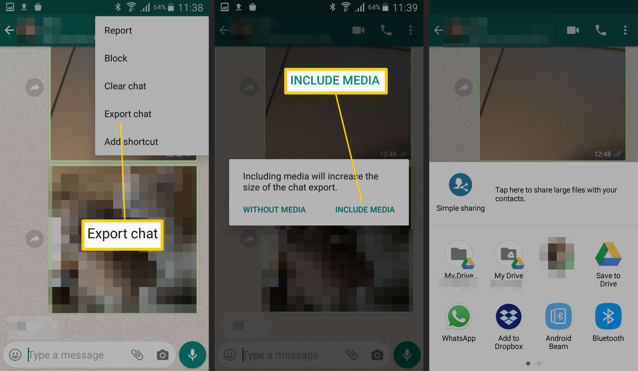 WhatsApp - stappen om uw chat elders op Android te exporteren