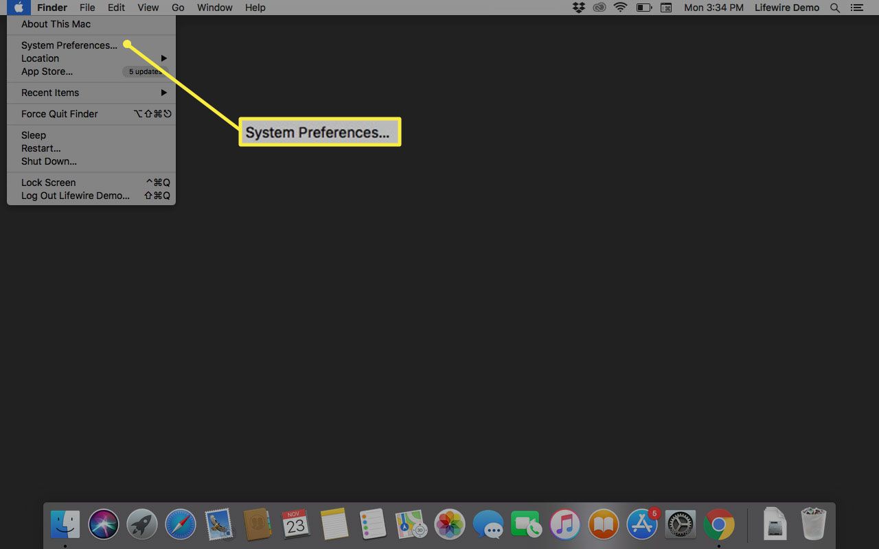 Systeemvoorkeuren in macOS.