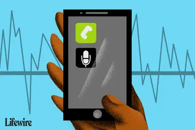 Een illustratie van een smartphone met een telefoonpictogram en een opname-app erop.