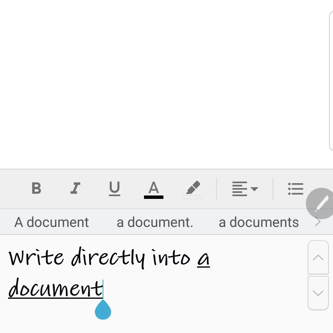 Schrijf rechtstreeks in een document of applicatie met je Samsung S Pen.