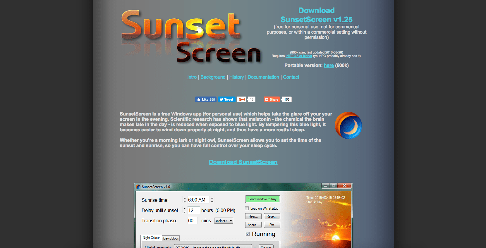 ZonsondergangScherm