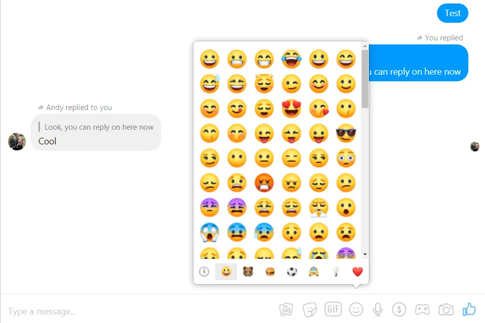 Facebook Messenger emoji-galerij