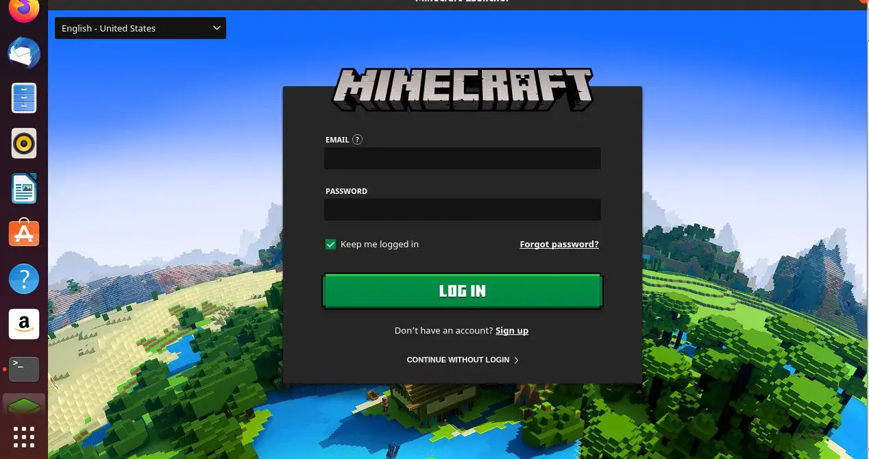 Minecraft draait op Ubuntu