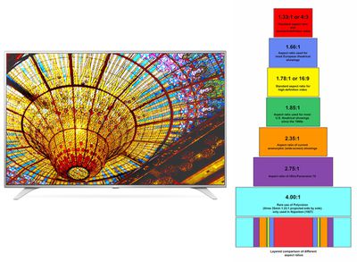 LG UH6500 4K UHD-tv met beeldverhouding voor tv en film