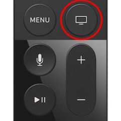 De home-knop op de Apple TV Remote
