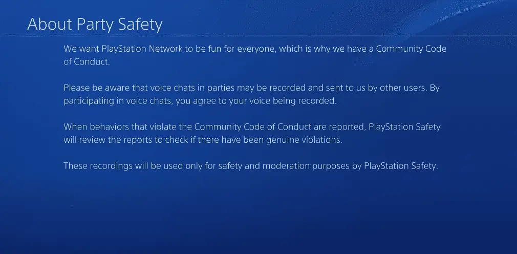 Sony's uitleg over chatopnames zoals deze op de PS4 verschijnt