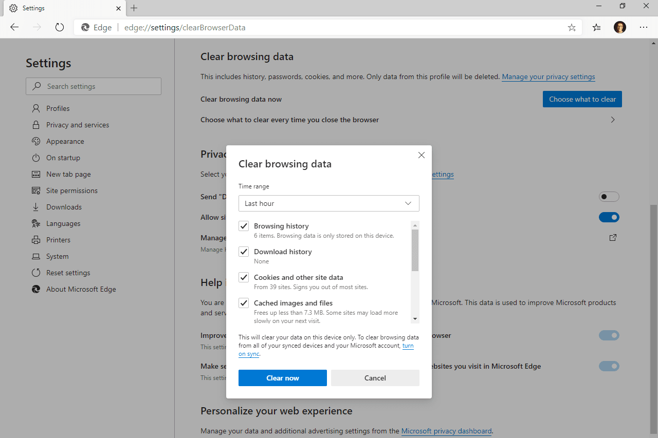 Microsoft Edge Browsegegevens wissen
