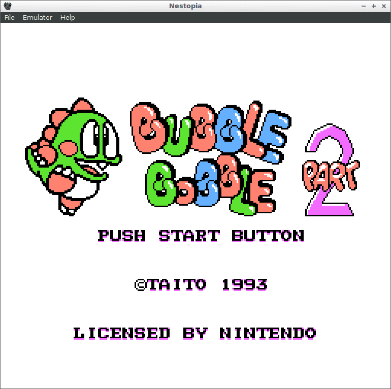 Bubble Bobble 2 op de game-emulator van Nestopia
