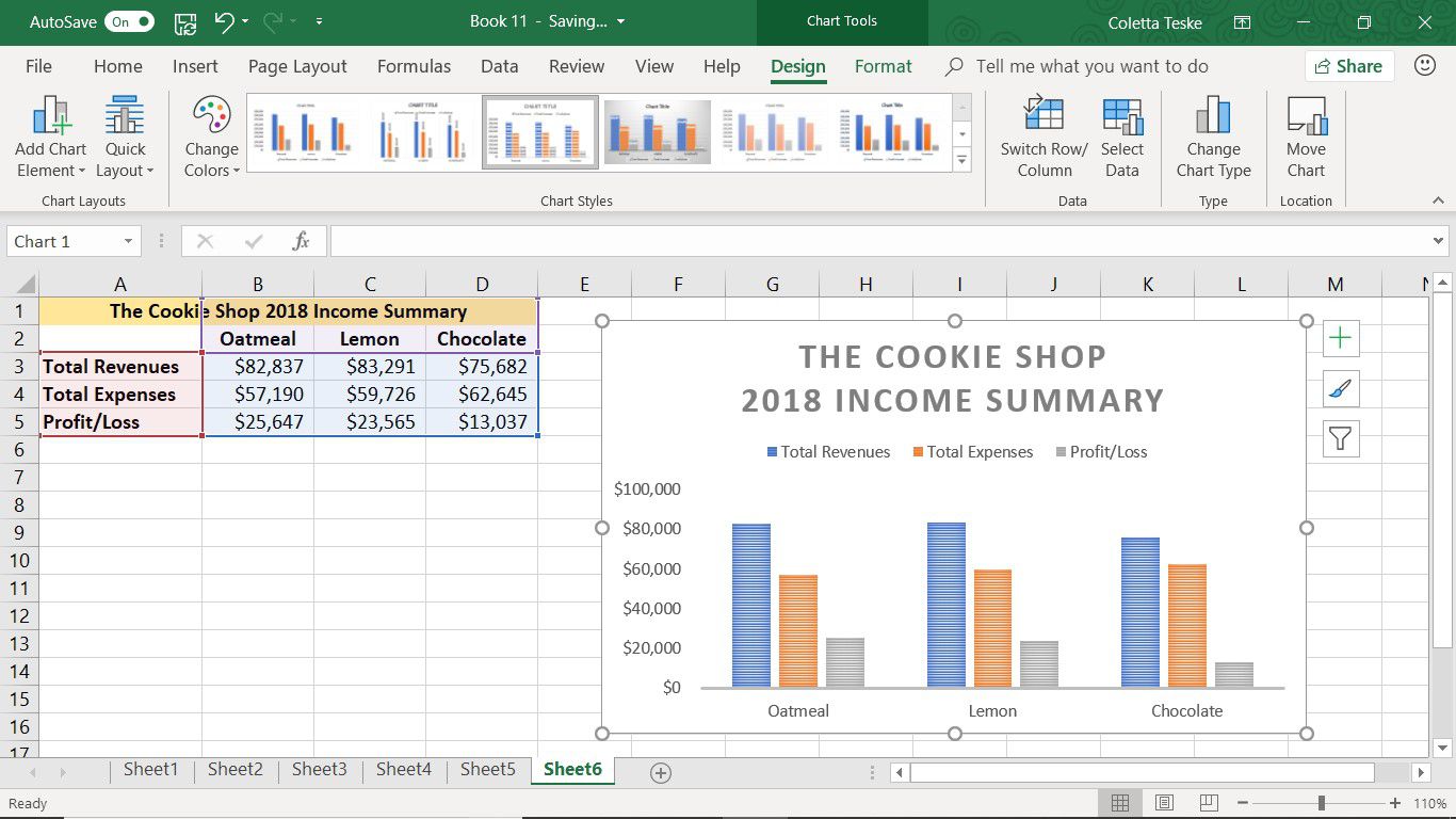 Een screenshot die laat zien hoe u de grafiekstijl in Excel kunt wijzigen