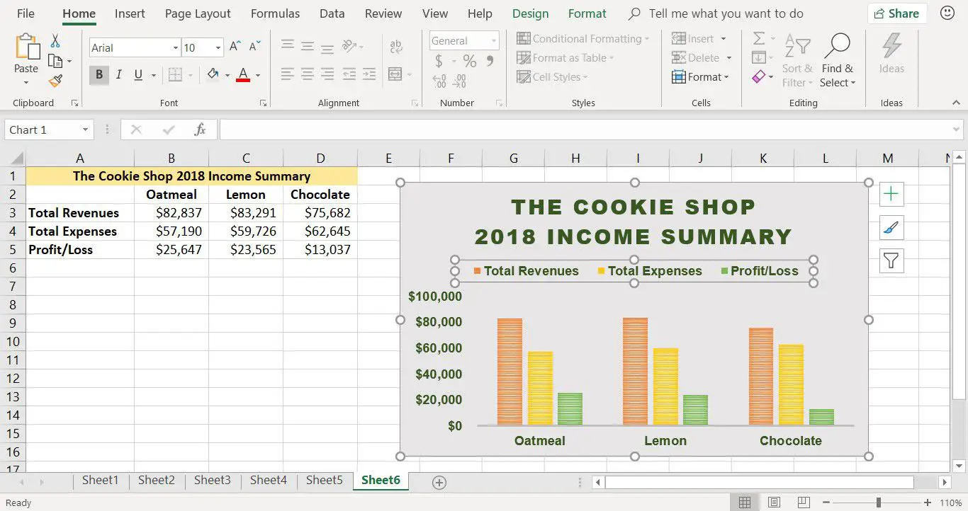 Een schermafbeelding die laat zien hoe u de as- en legendatekst voor een kolomdiagram in Excel kunt wijzigen