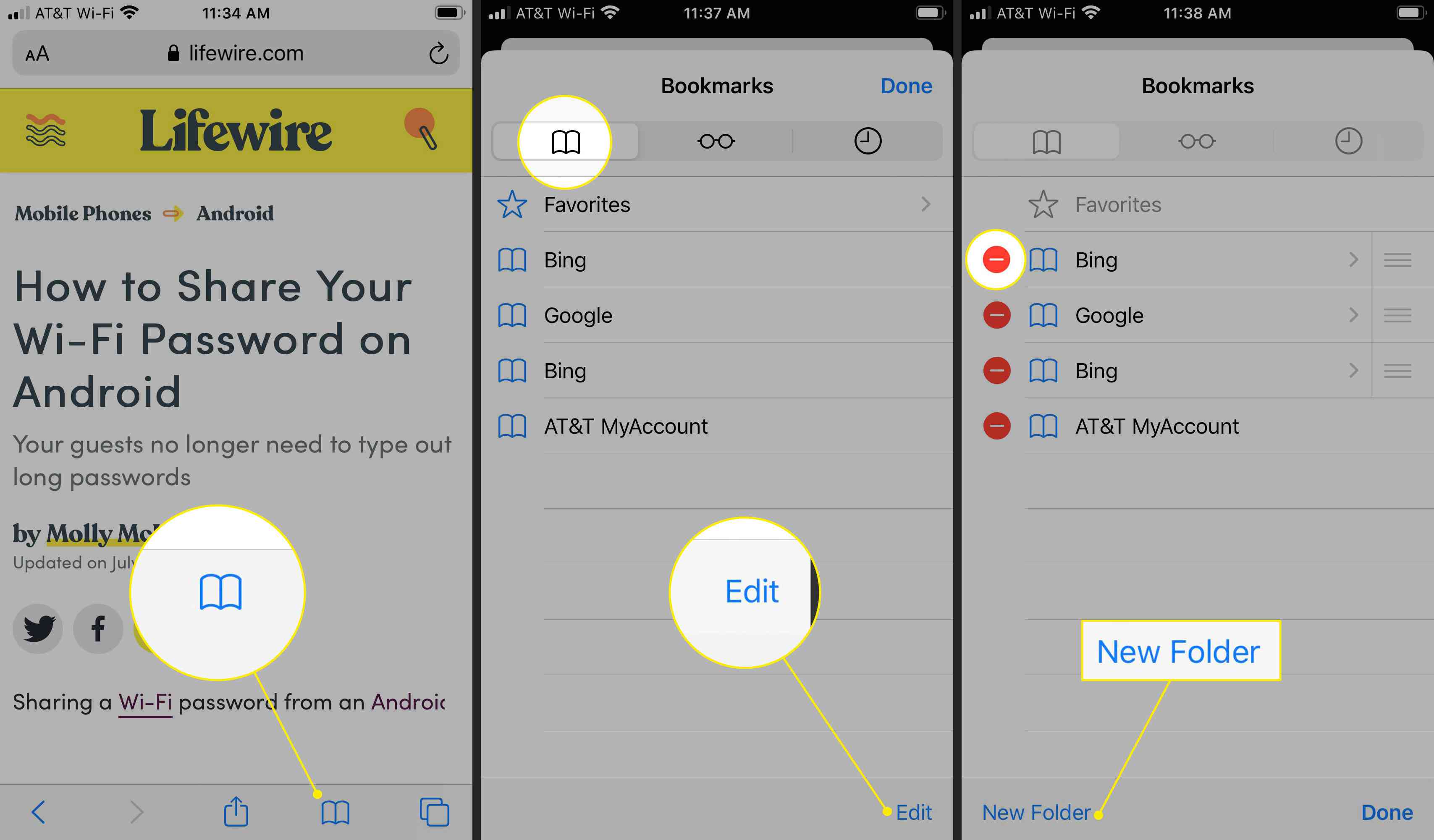 Bladwijzers bewerken in Safari voor iOS