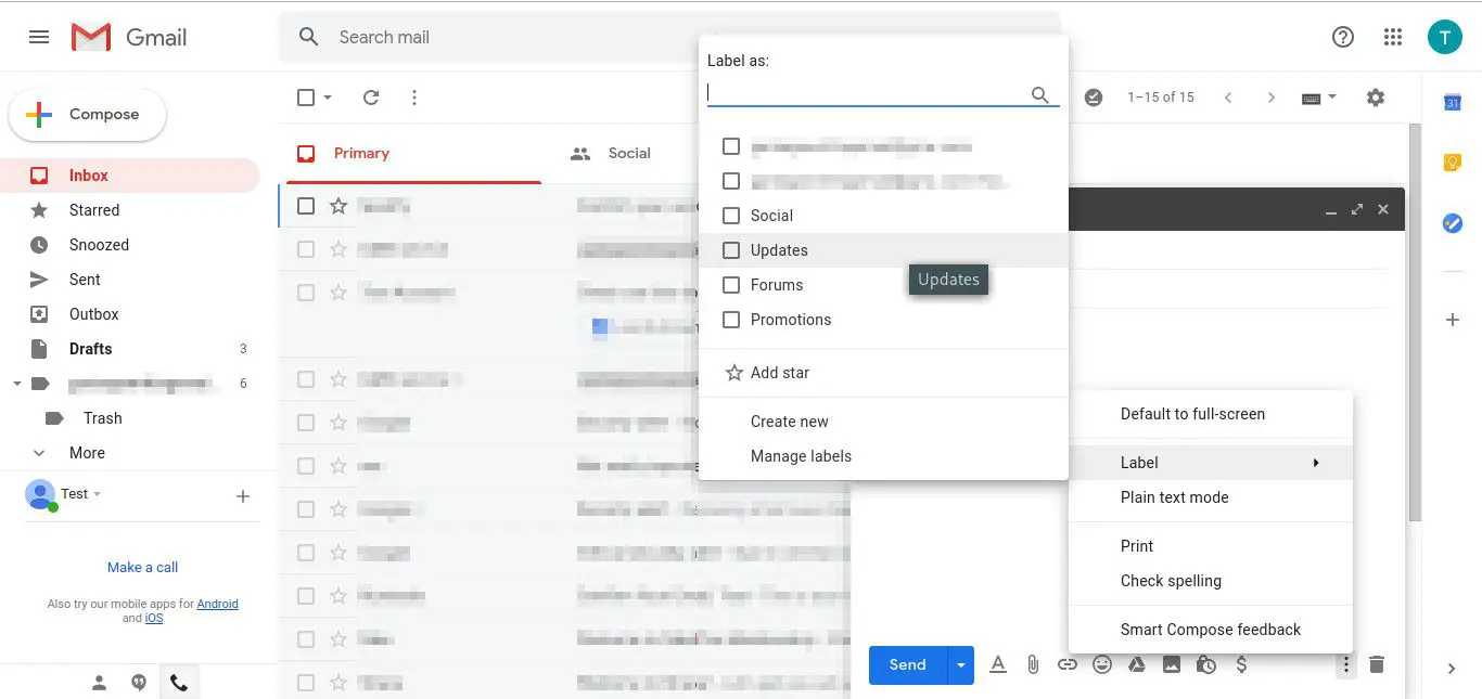 Opties voor het opstellen van Gmail-labels