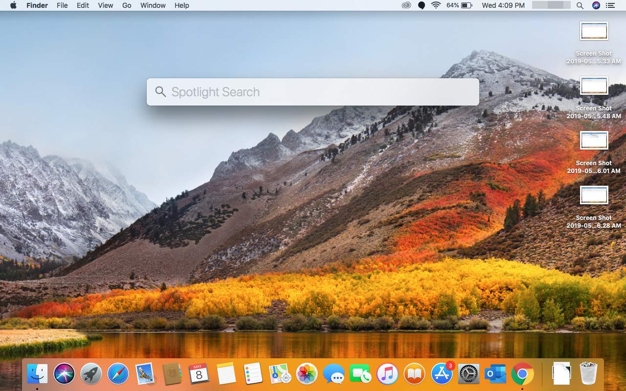 Het Spotlight-zoekvak op Mac