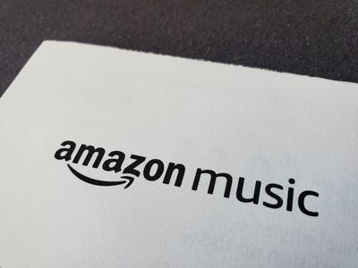 Amazon Music's logo in zwart tegen een witte achtergrond