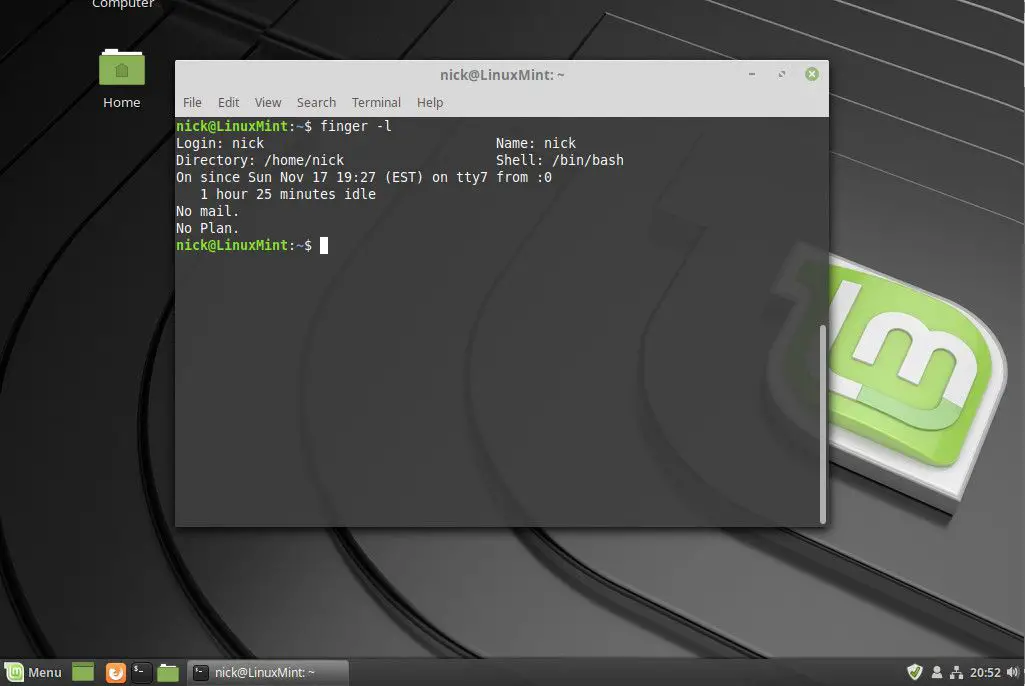 Linux vingercommando multiline output