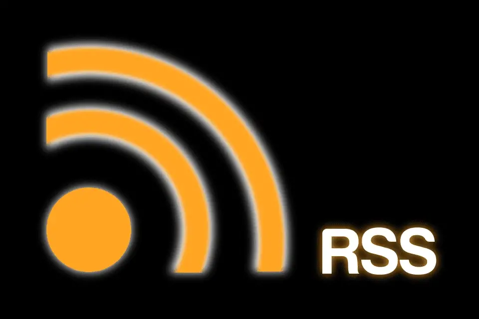 RSS-logo op zwarte achtergrond