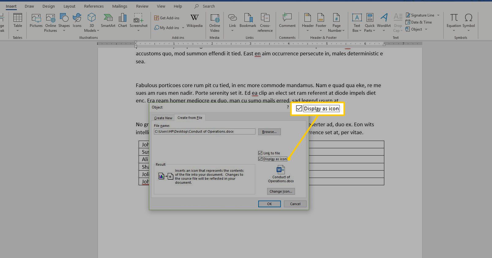 Een document invoegen in een ander in Word 2021