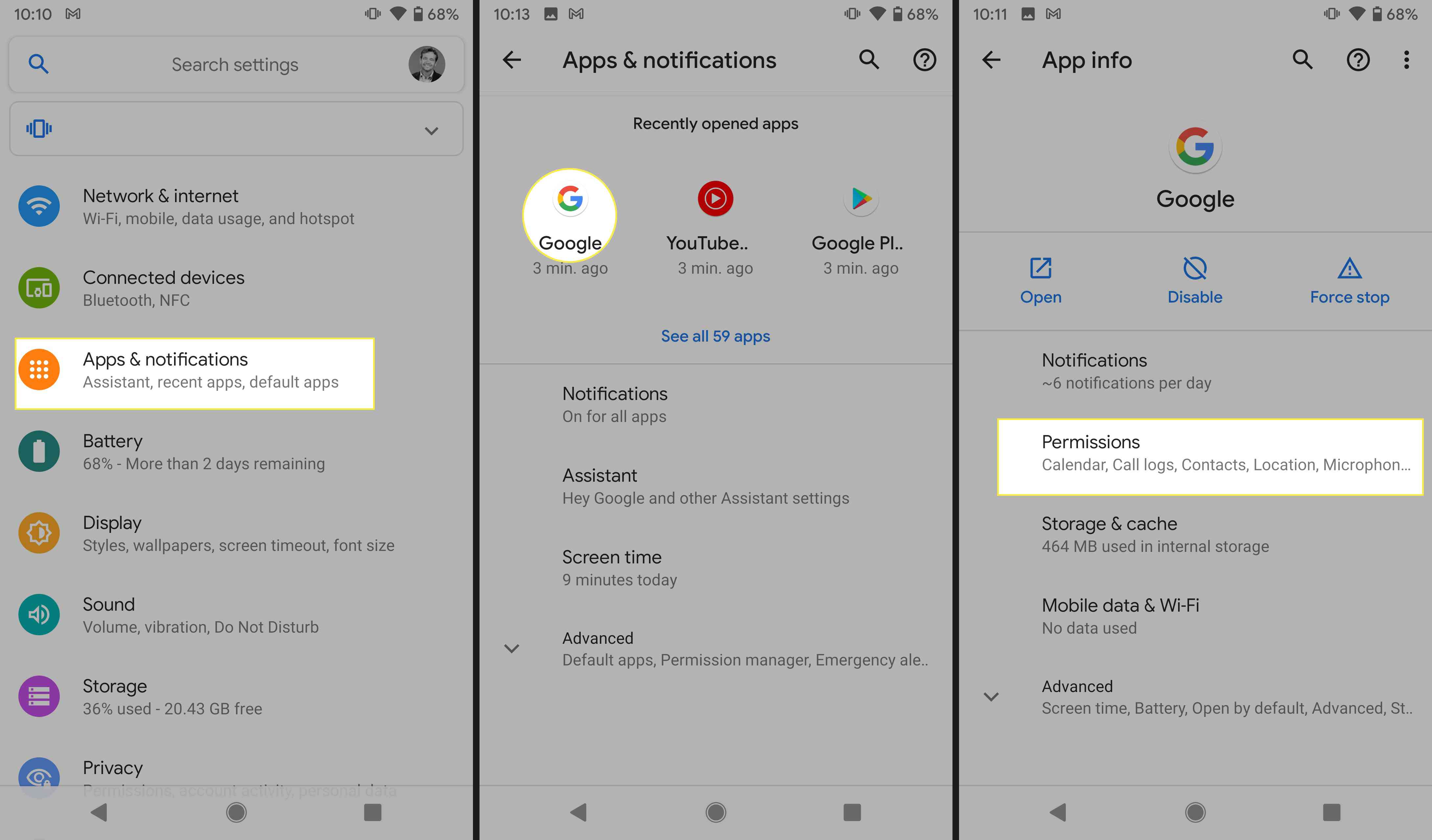 Toegang tot uw Google-app-machtigingen op een Android-apparaat