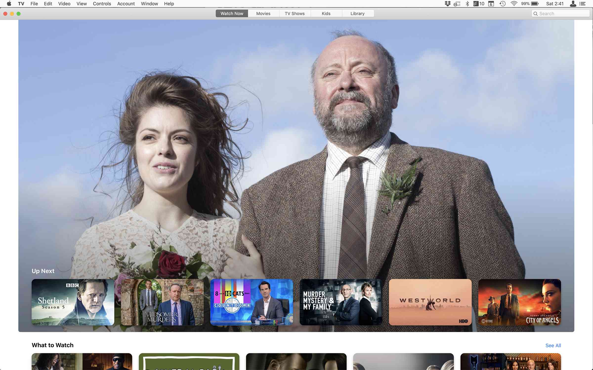 screenshot van de Apple TV-app op Mac