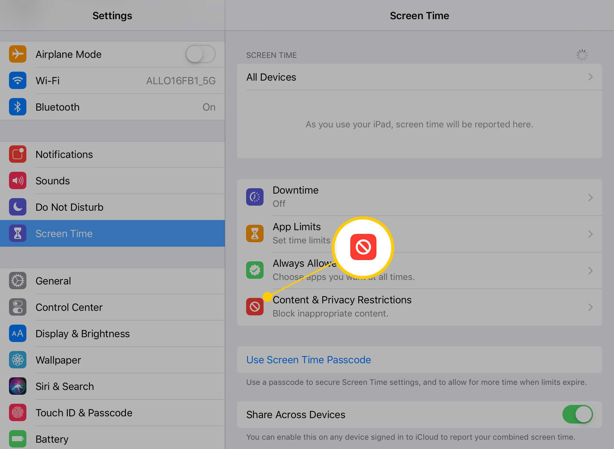 Inhouds- en privacybeperkingen instellen op een iPad