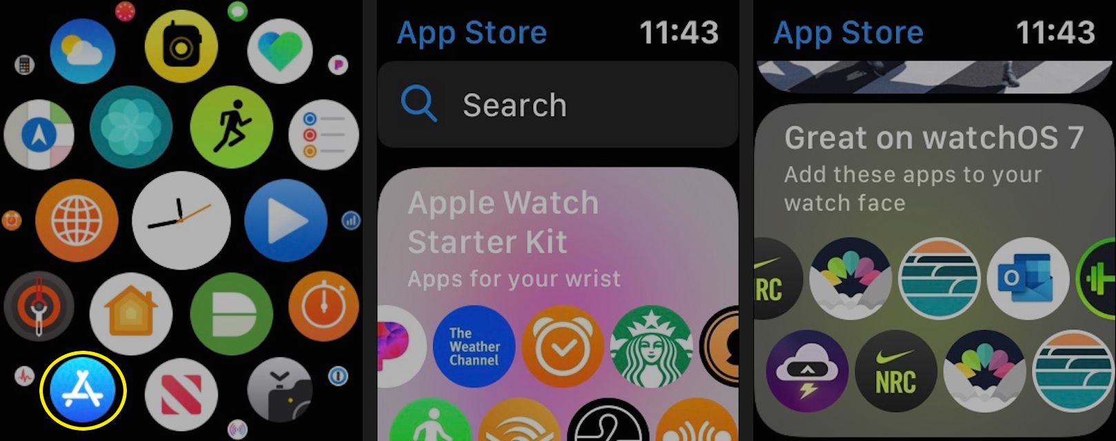 Open de App Store op je Apple Watch om aanbevolen apps te zien