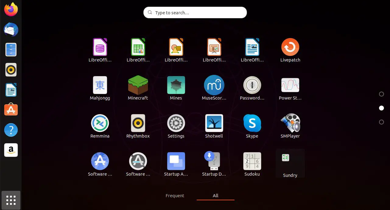 Ubuntu-applicatiemenu