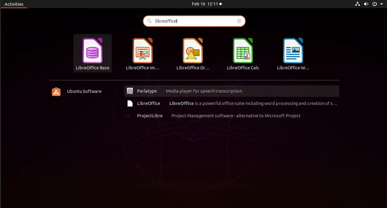 Ubuntu-activiteiten zoeken