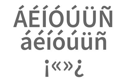 Screenshot van letters met accenten