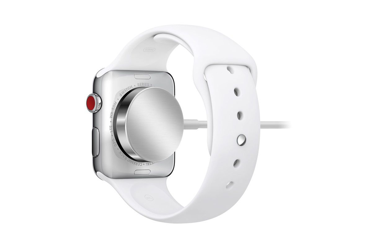 Een Apple Watch opladen.