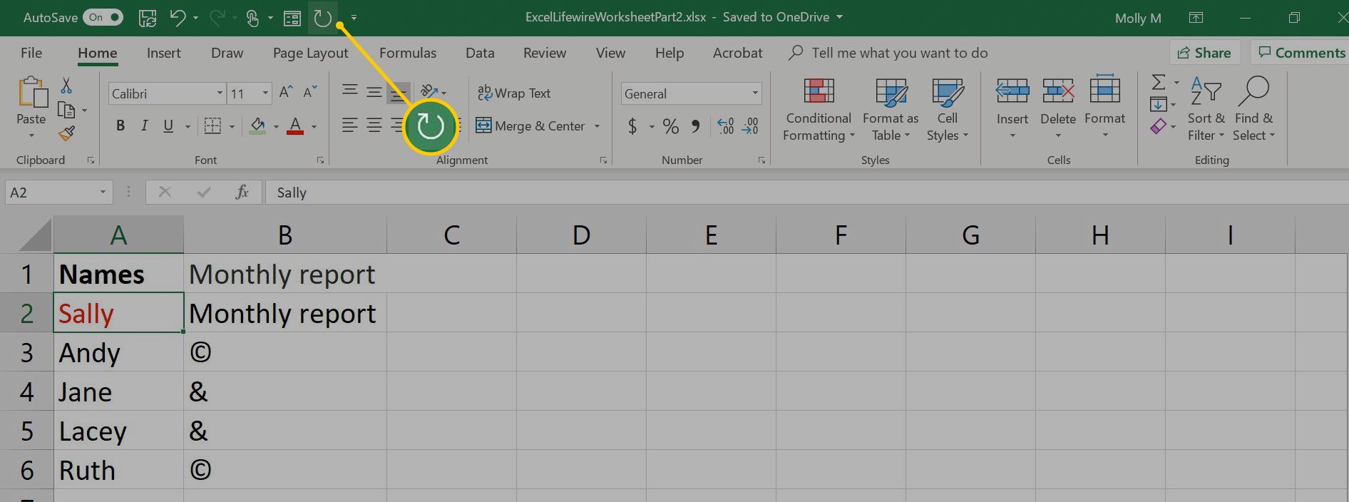 Ongedaan maken, opnieuw uitvoeren en herhalen gebruiken in Excel 2021