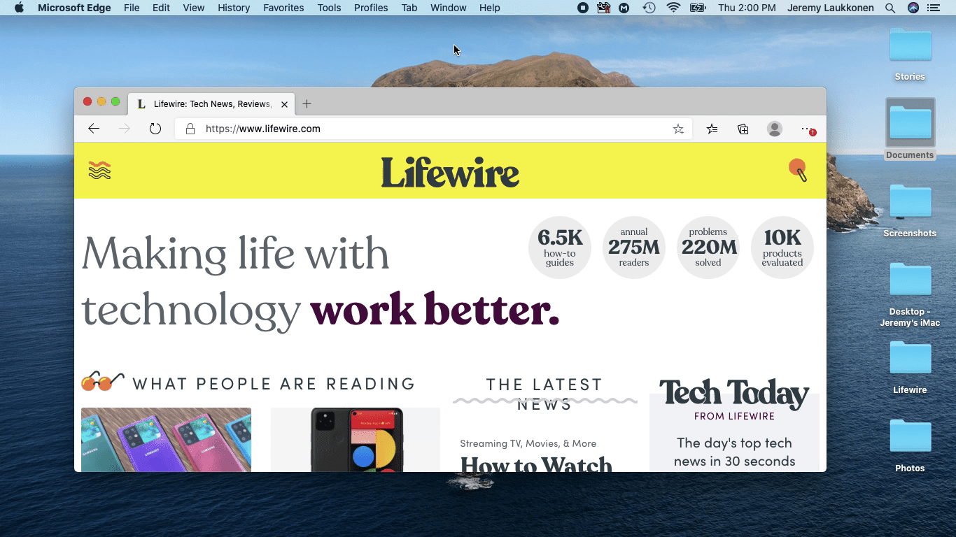 Een screenshot van een browservenster op Mac.