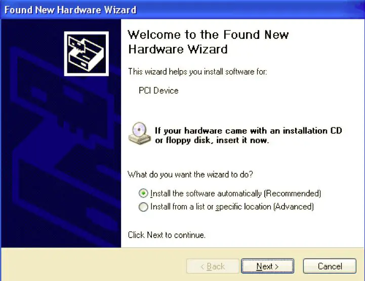 Windows 10 Wizard Nieuwe hardware gevonden