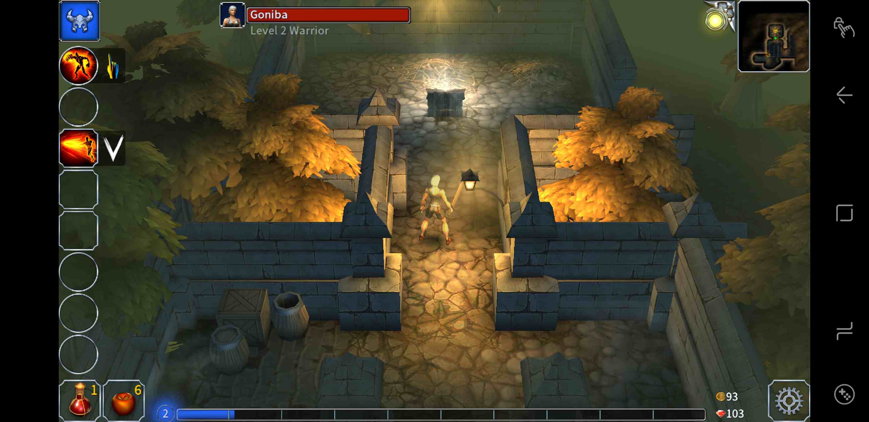 Een screenshot van de Eternium RPG voor Samsung Galaxy Note 9.