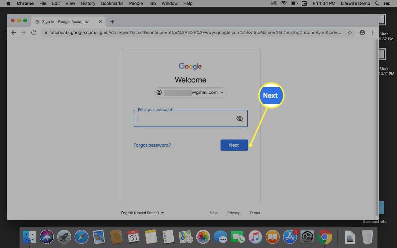 Vraag om wachtwoord voor Google-account in te voeren.