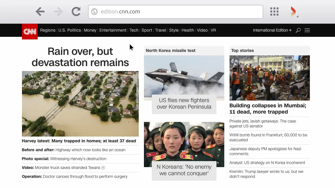 VEWD-browser – CNN-webpagina