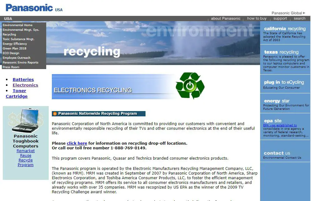 Recyclingprogramma van Panasonic