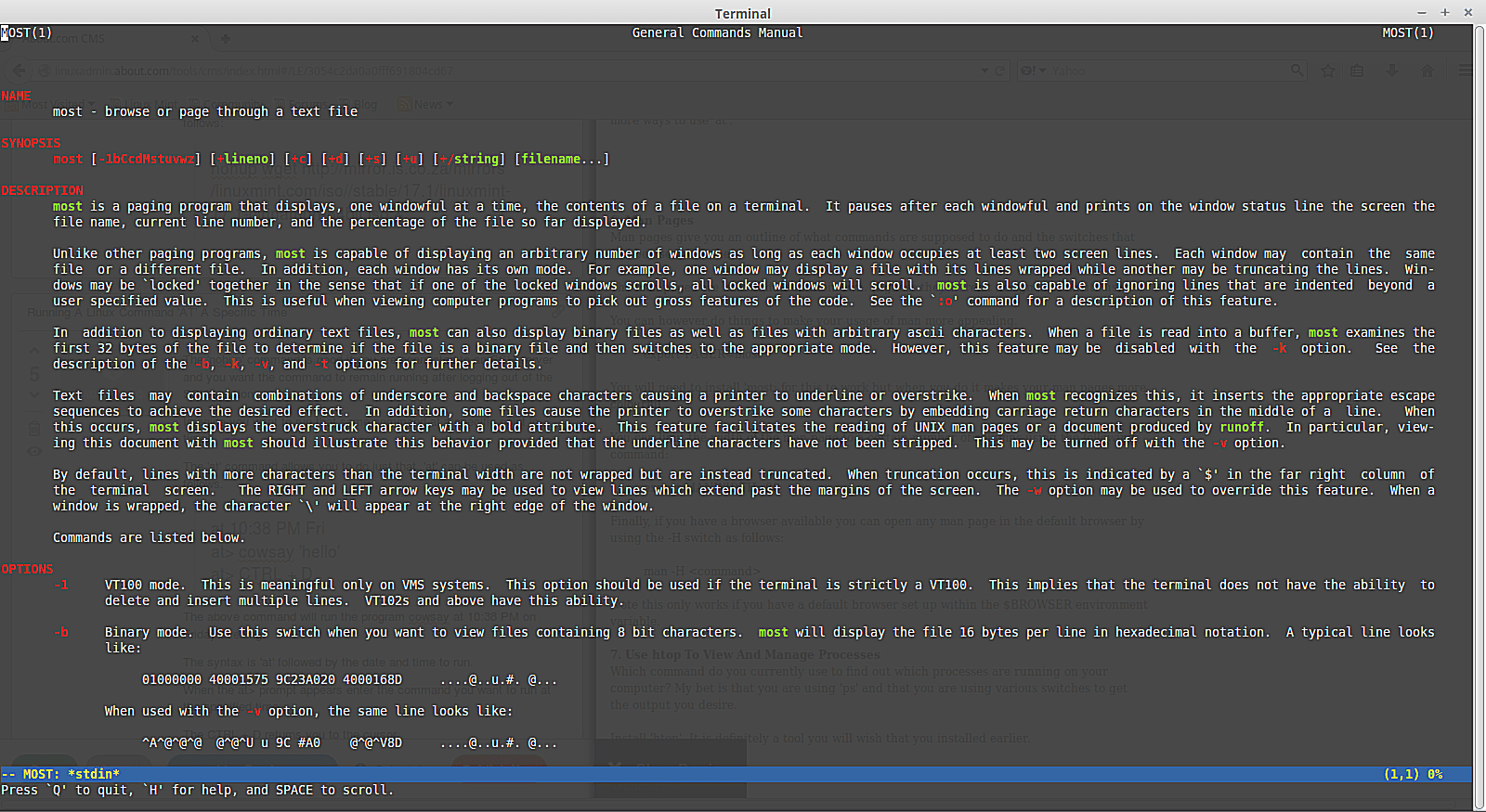Kleurrijke man-pagina's in de Linux-terminal