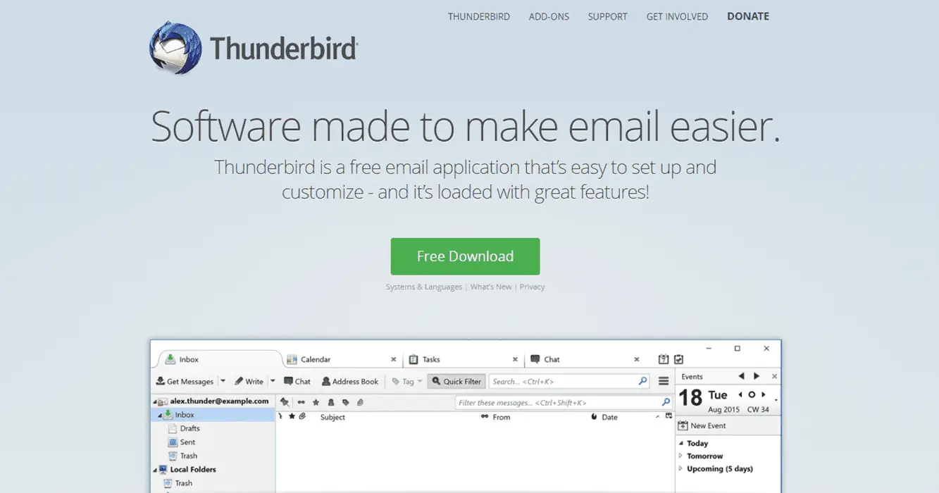 Mozilla Thunderbird gratis e-mailclient