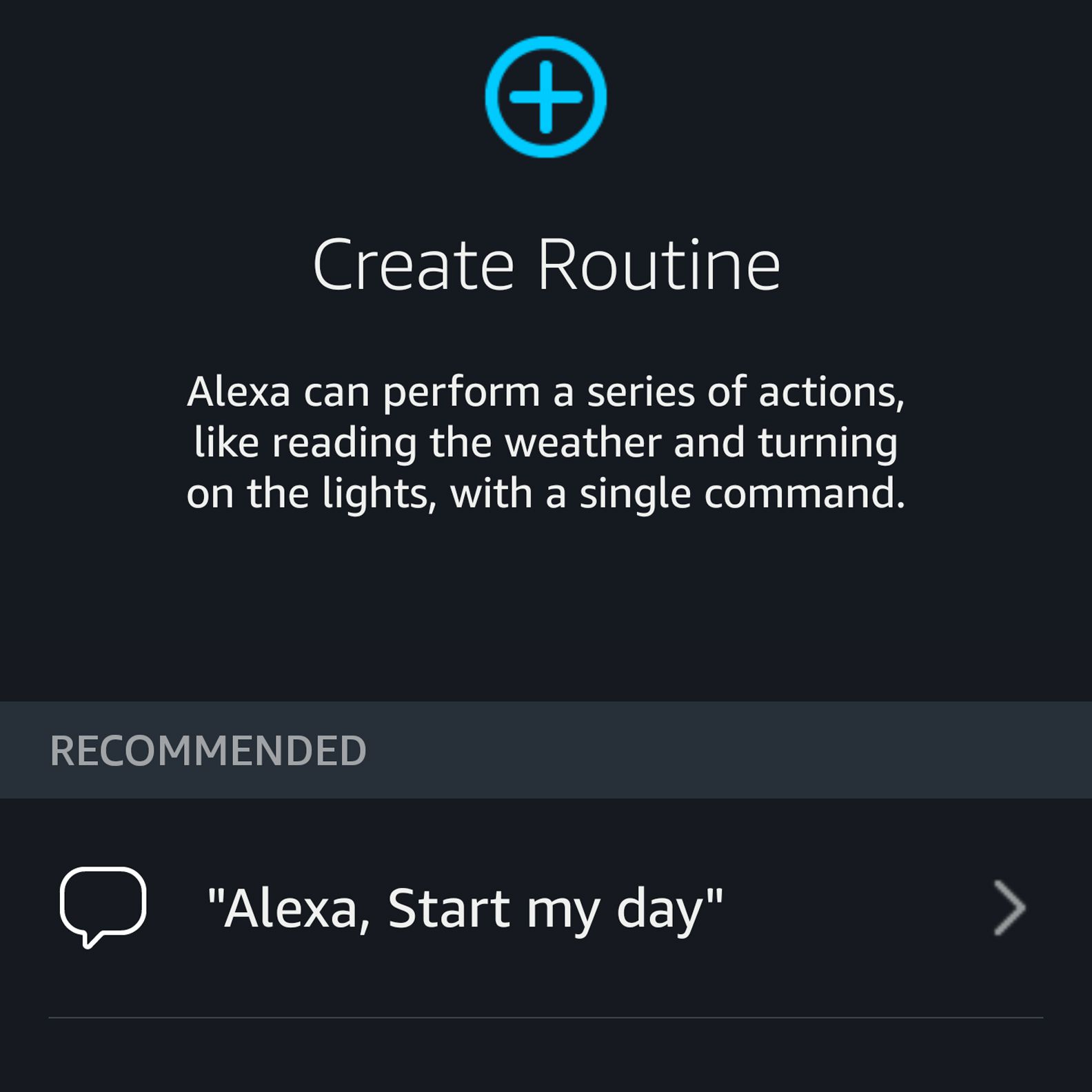 Alexa-app maakt routine