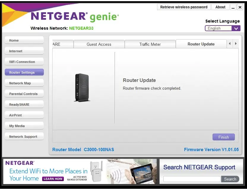 Schermafbeelding die laat zien hoe u een NETGEAR-router kunt updaten