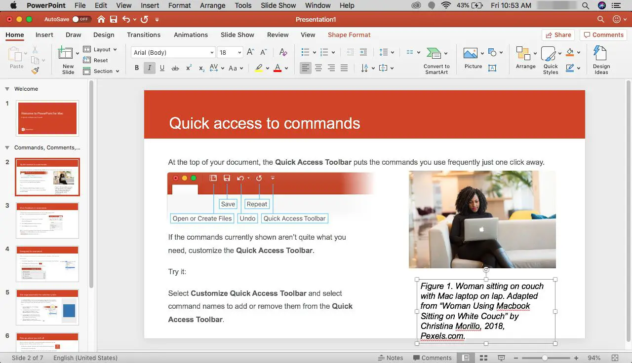 Afbeeldingen citeren in PowerPoint 2021