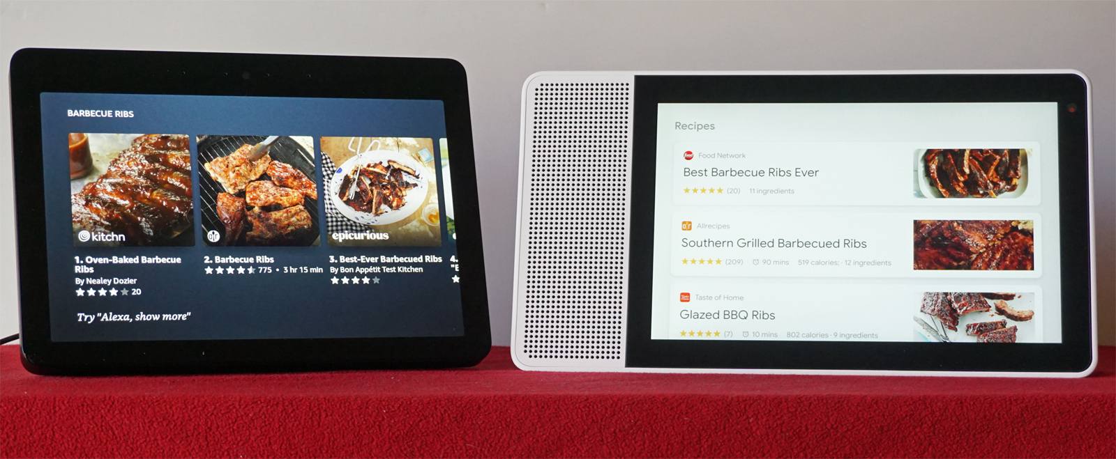 Amazon Echo Show en Lenovo Smart Display — Recepten