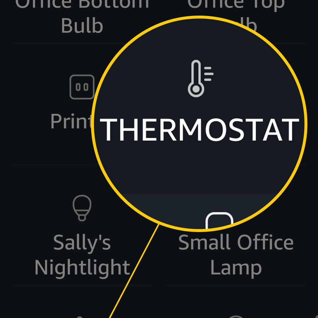App met informatie over de thermostaat - screenshot