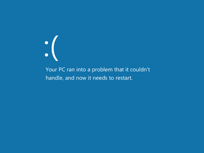 Blue Screen of Death met de woorden dat je pc een probleem tegenkwam dat hij niet aankon, en nu moet hij opnieuw opstarten